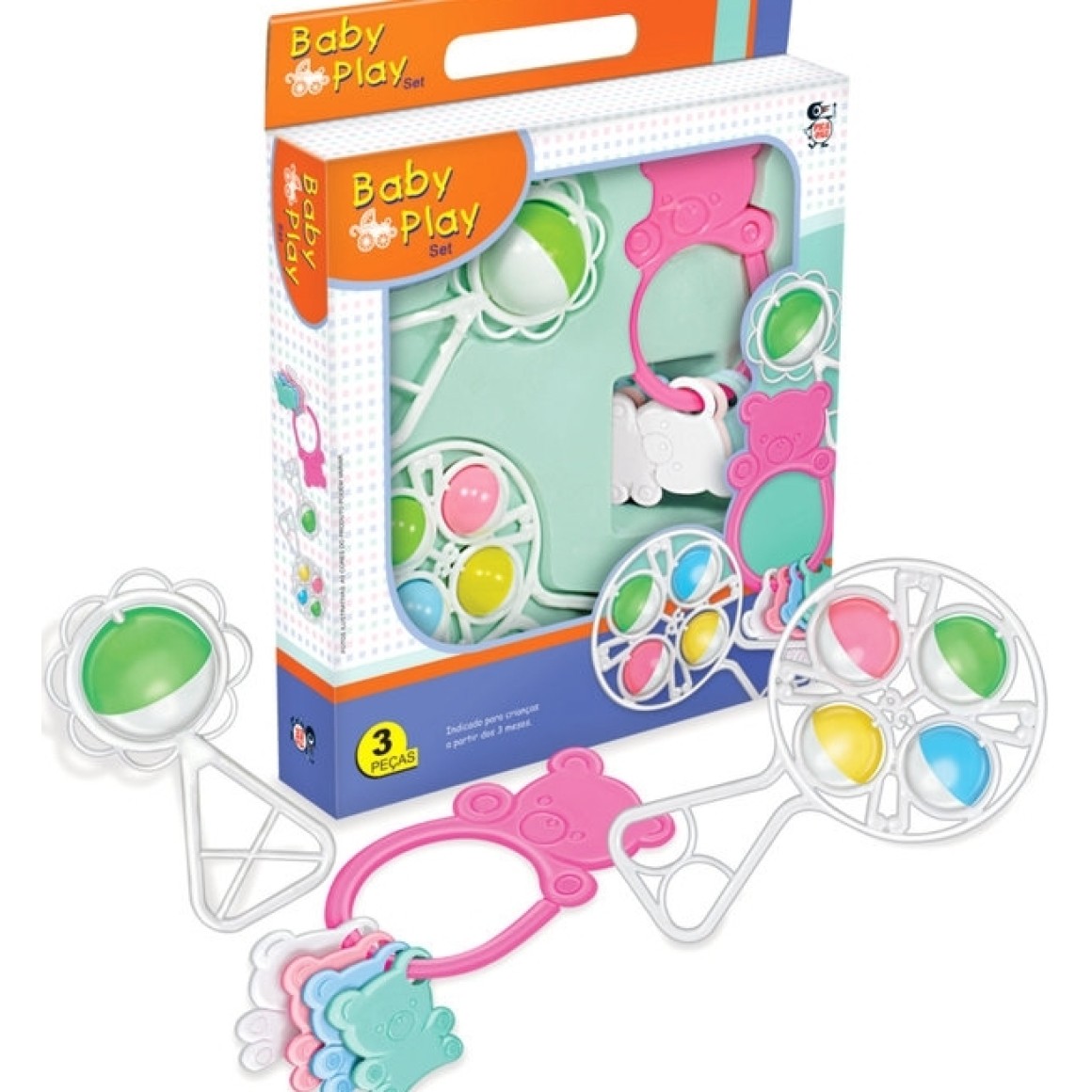 Jogo Educativo Baby Toys Set Encaixe 24 Peças Pica Pau 580